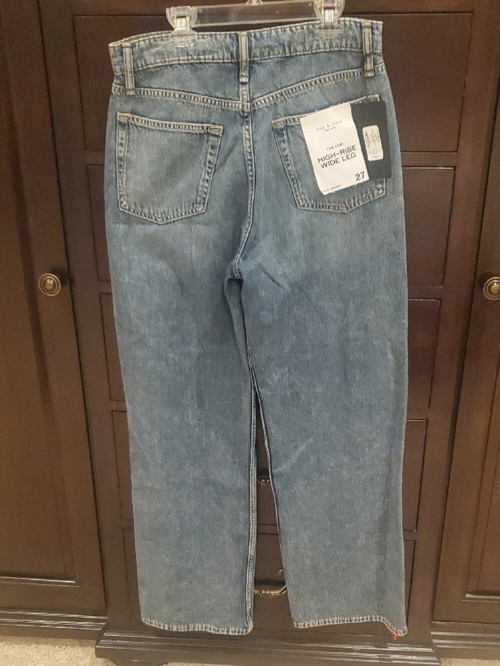 rag & bone High-Rise Wide Leg Jeans in Light Blue Denim - Picture 2 of 6